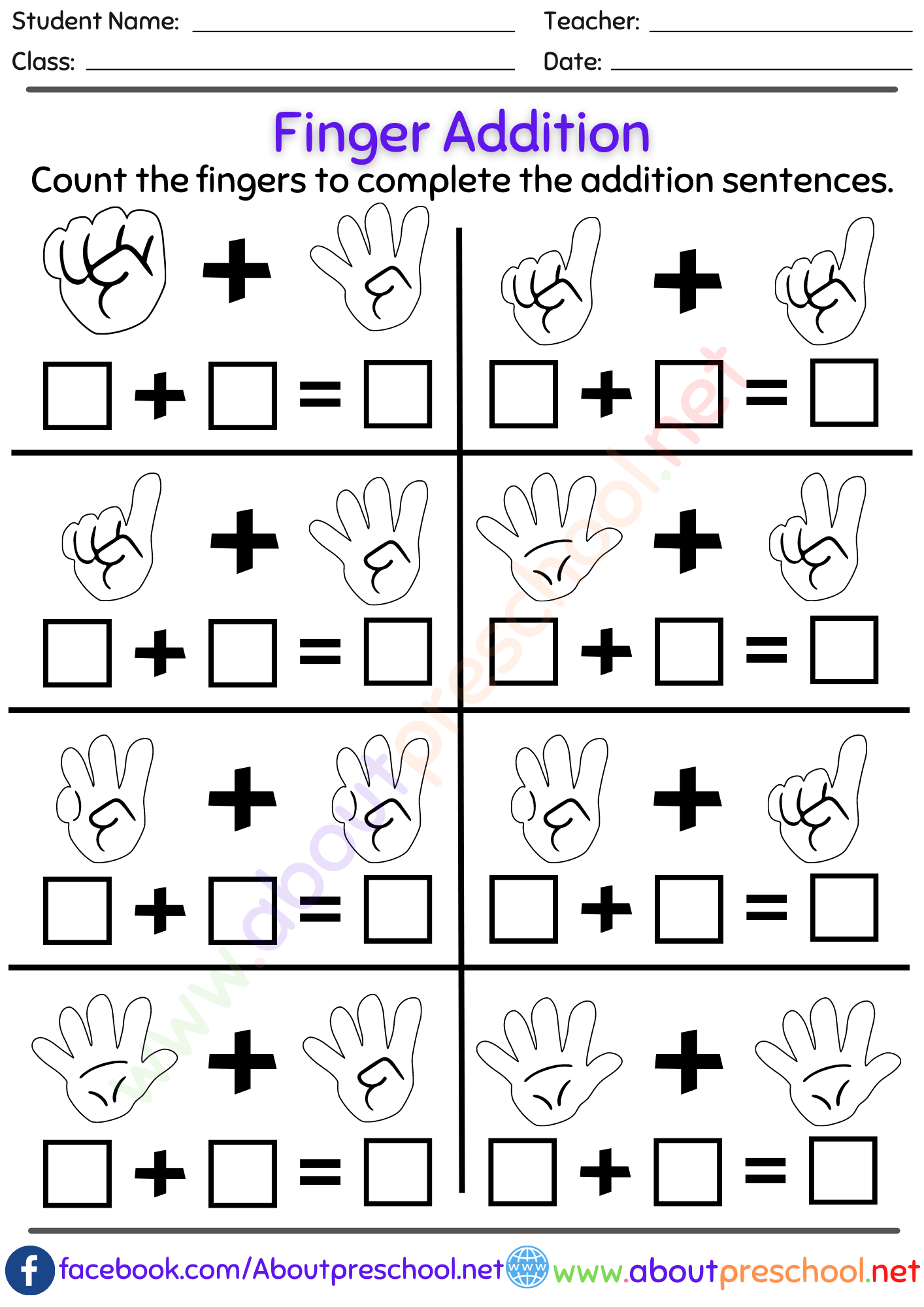 35 Maths Addition Worksheets Kindergarten Free