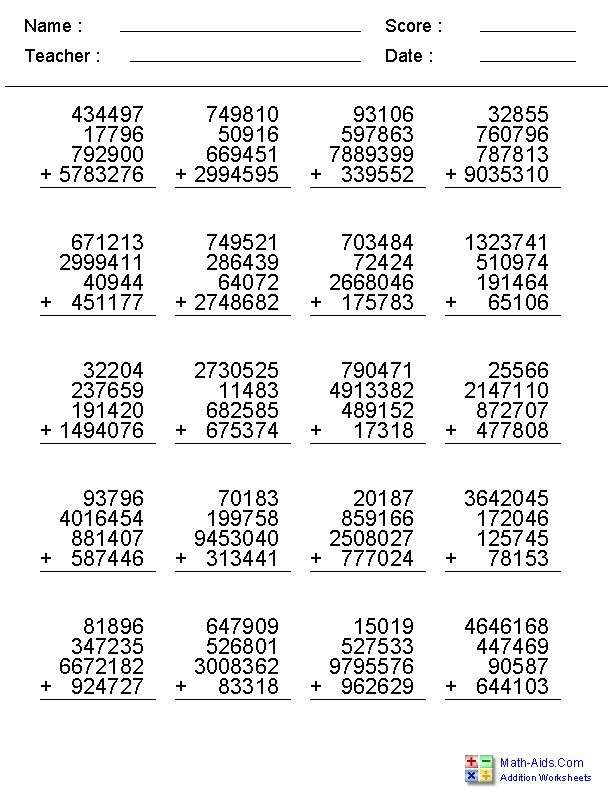 21 6 Digit Addition And Subtraction Worksheets