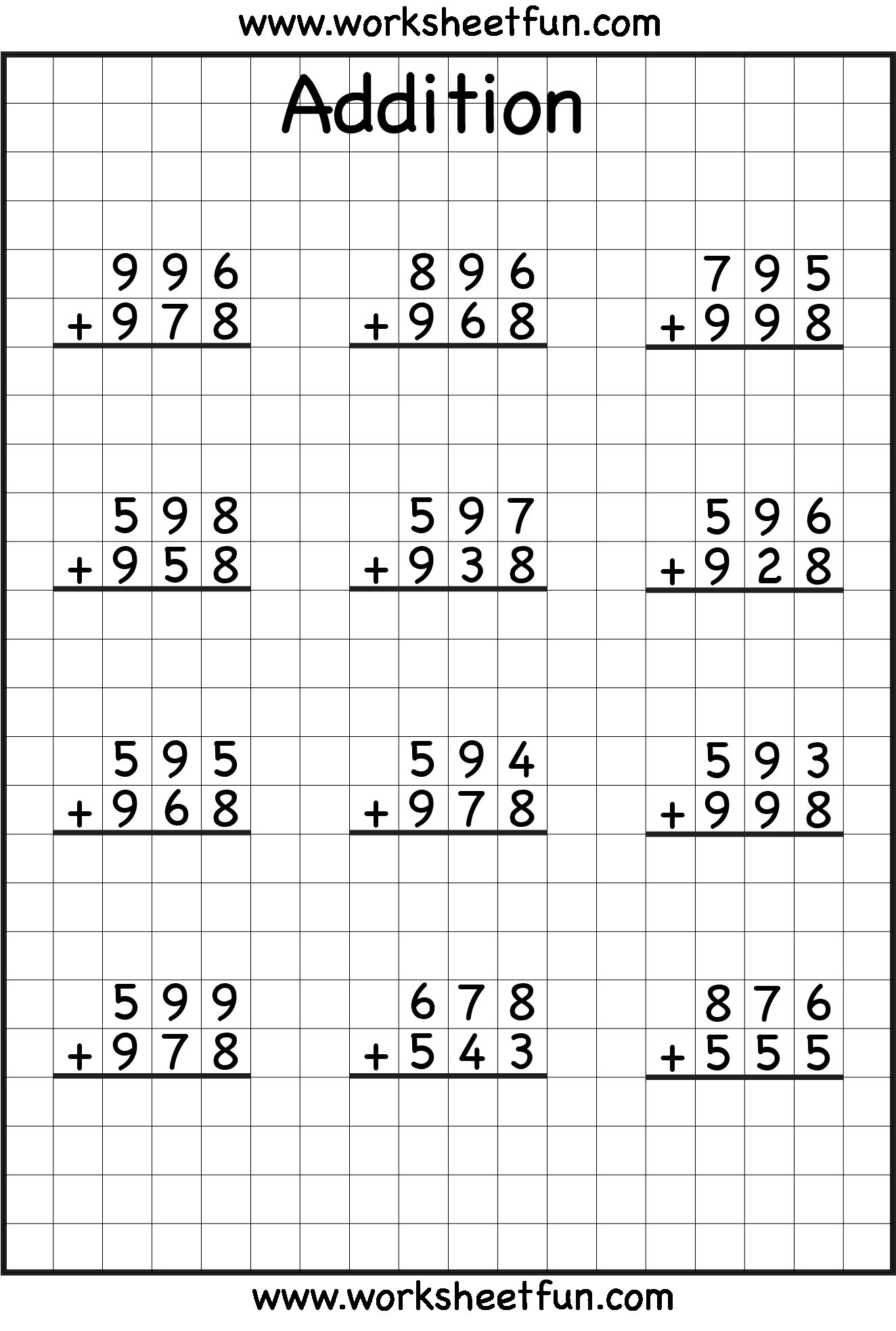 21 Addition Worksheets 3Rd Grade Regrouping