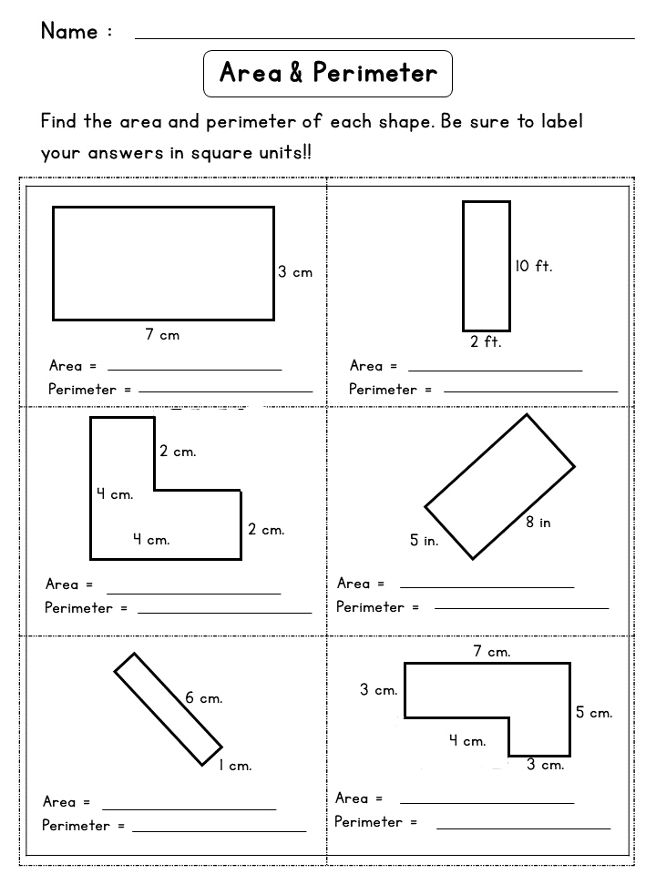 21 Area And Perimeter Worksheets Irregular Shapes