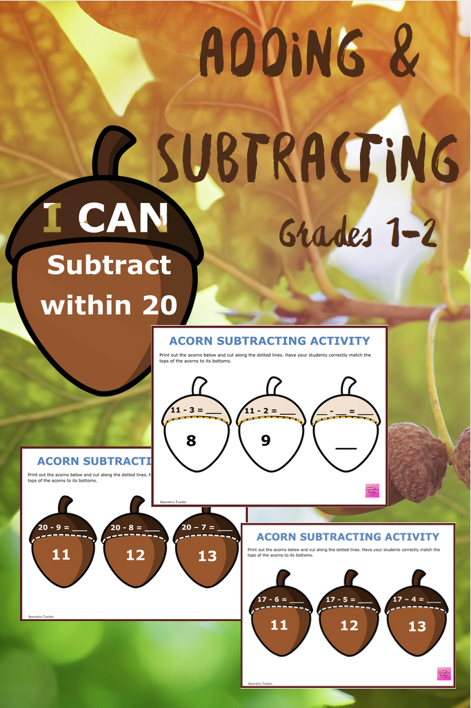 21 Autumn Math Worksheets For Kids