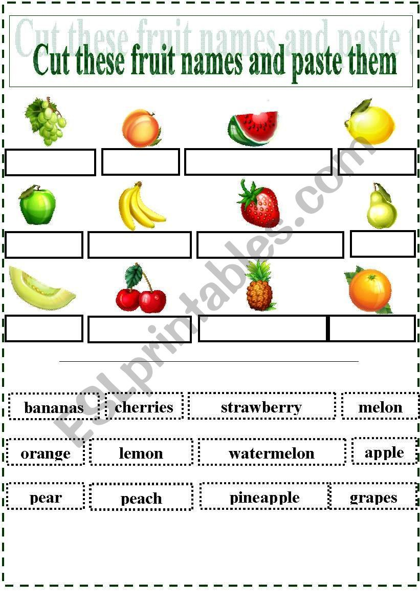 21 Cut And Paste Worksheets Kitchen