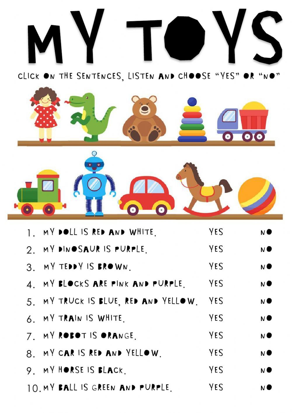 21 English Worksheets For Kindergarten Toys