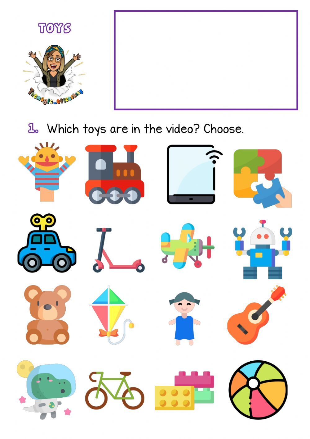 21 English Worksheets For Kindergarten Toys