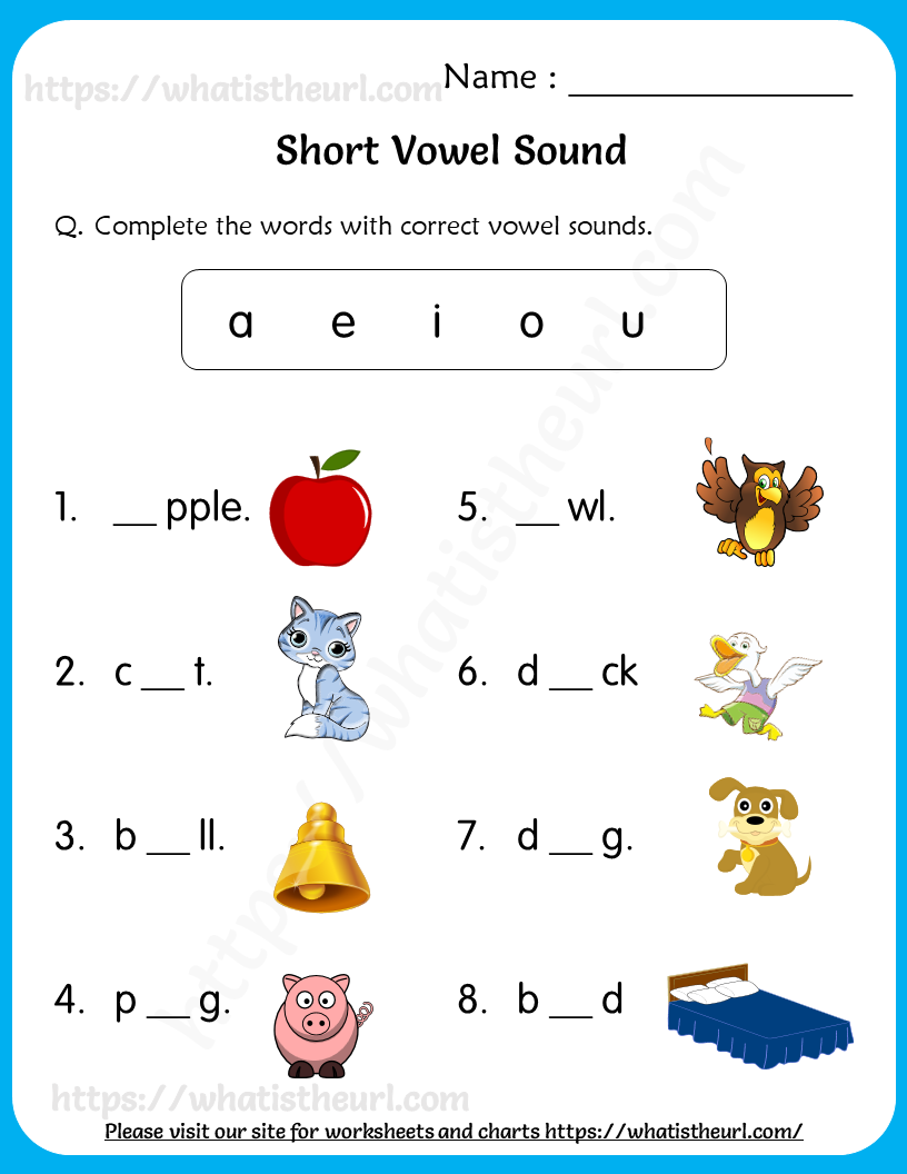 21 English Worksheets For Kindergarten Vowels