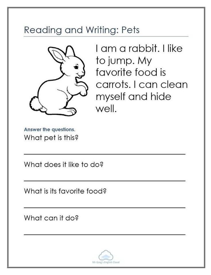 21 Kindergarten English Worksheets Comprehension