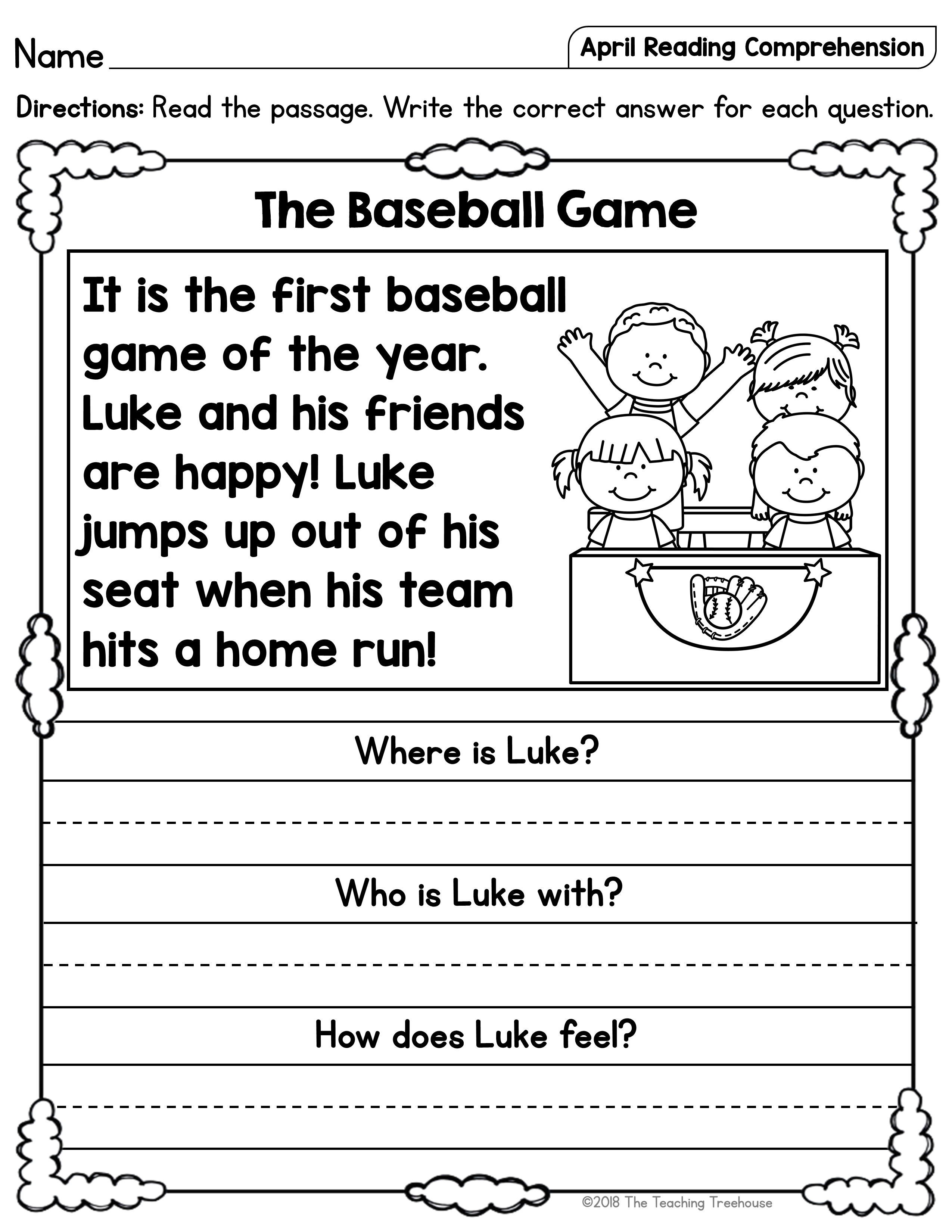 21 Kindergarten English Worksheets Comprehension