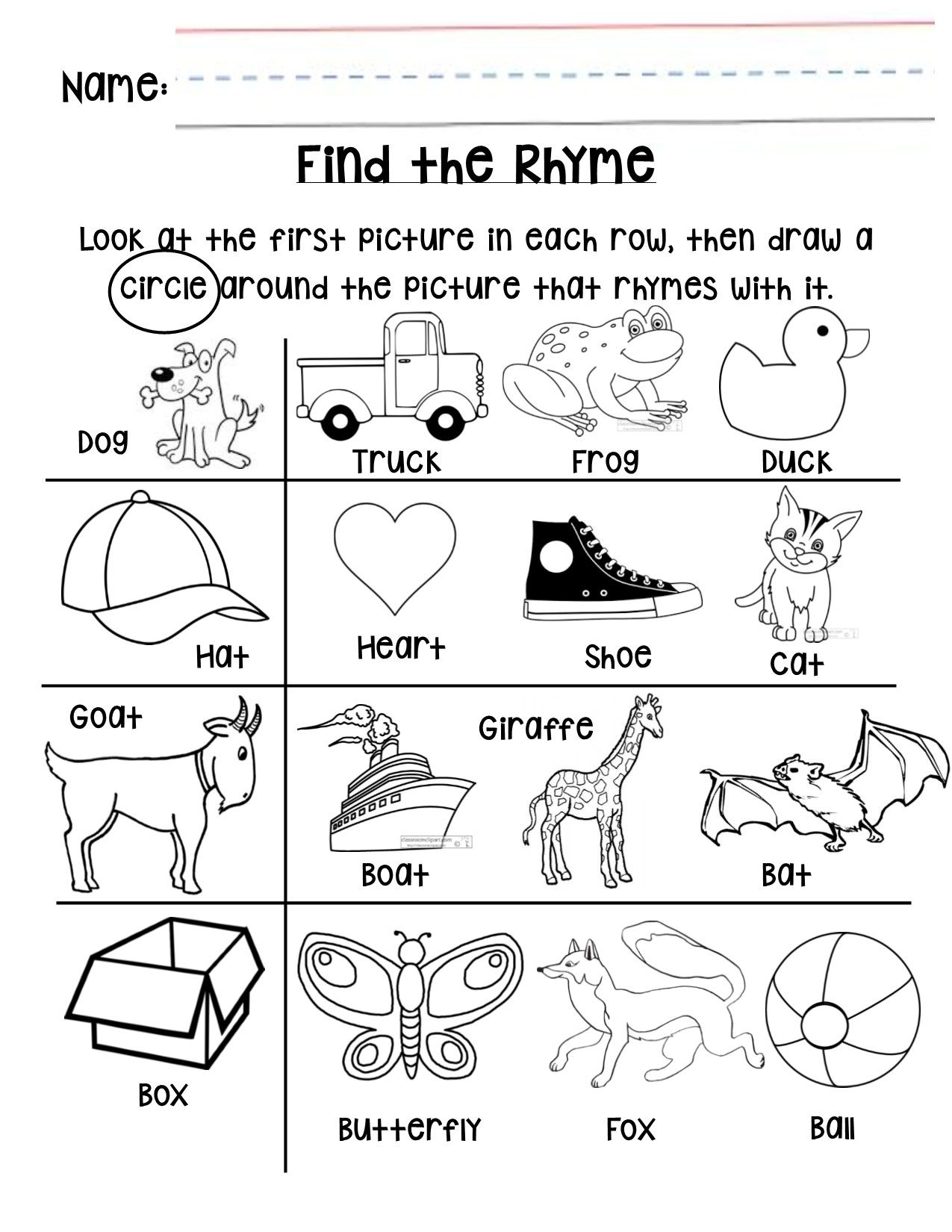 21 Kindergarten Rhyming Worksheets Free Printables