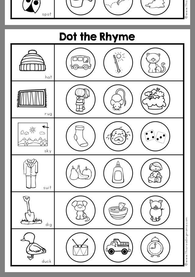 21 Kindergarten Rhyming Worksheets Free Printables