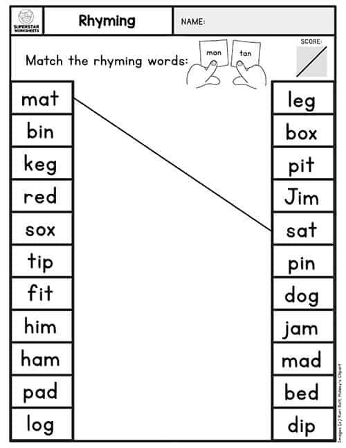 21 Kindergarten Rhyming Worksheets Free Printables