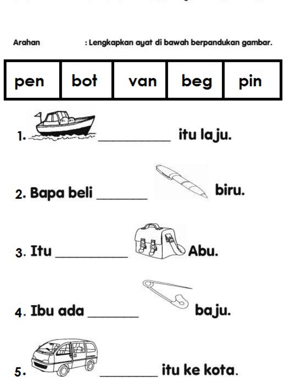 21 Kindergarten Worksheets Bahasa Melayu