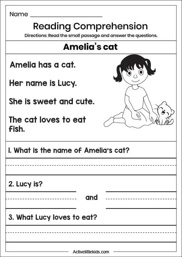 21 Reading Comprehension Worksheets Grade 1 Free Printable Kindergarten