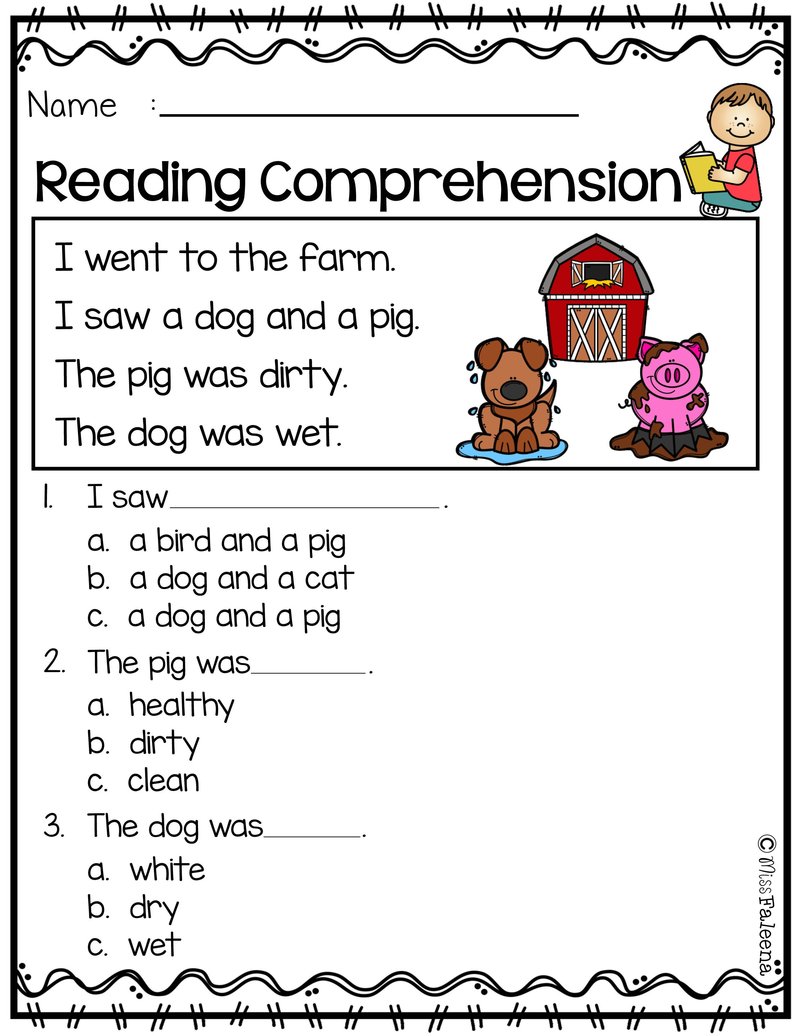 21 Reading Comprehension Worksheets Grade 1 Free Printable Kindergarten