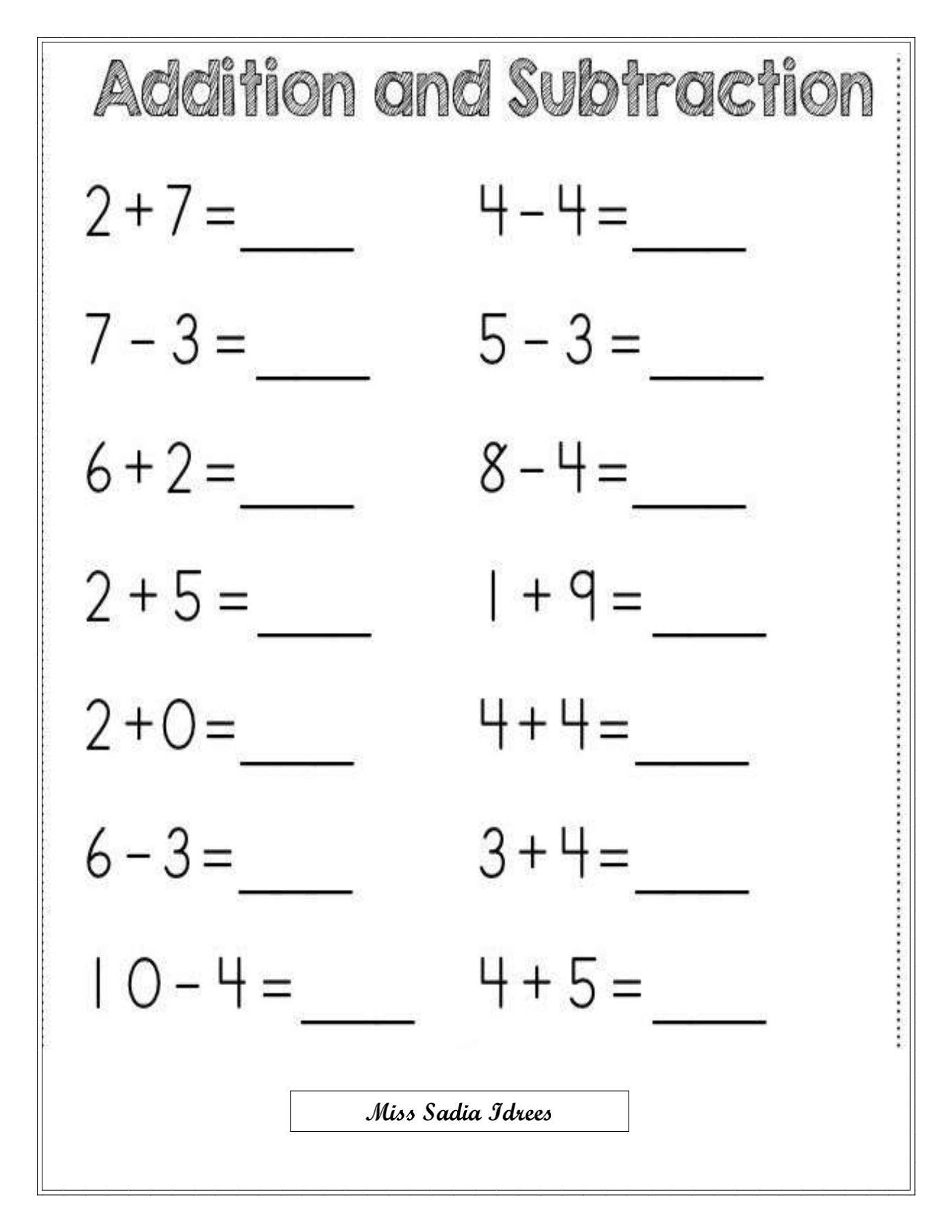 21 Worksheets Of Addition For Kids