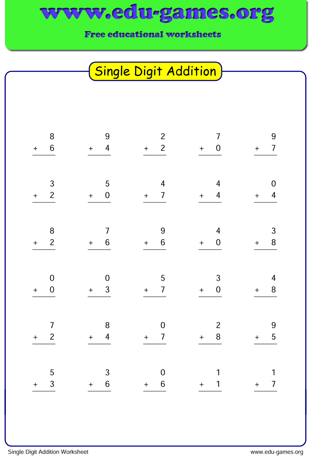 21 Worksheets Of Addition For Kids